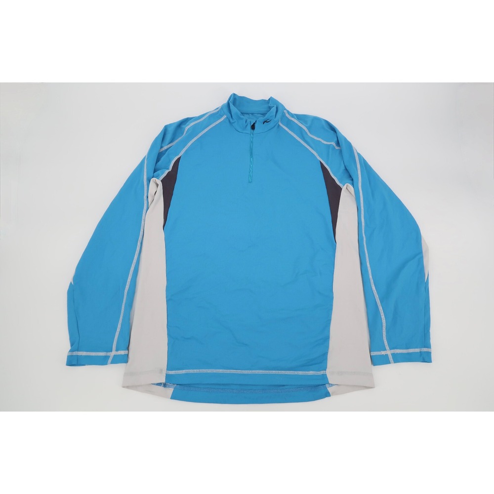 KJUS Men's 1/4‎ Zip Pullover Blue 1/4 Zip Golf Midlayer Stretch Size Large 52